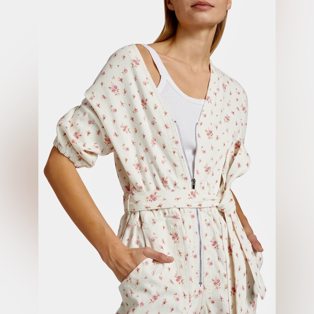 LoveShackFancy Jeni Tie-Waist Floral Jumpsuit size M - Picture 2 of 9